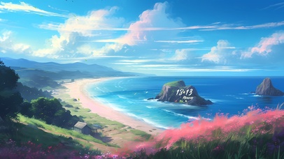 4K蓝色大海波涛