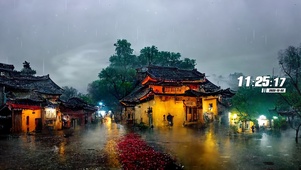 雨天村落