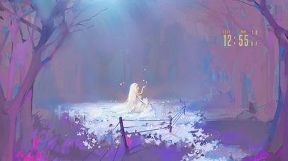 梦幻森林里的白发少女