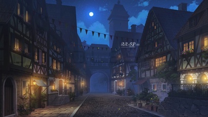 4k 治愈唯美夜晚小镇