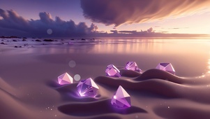 4K高清静谧海面紫色水晶壁纸