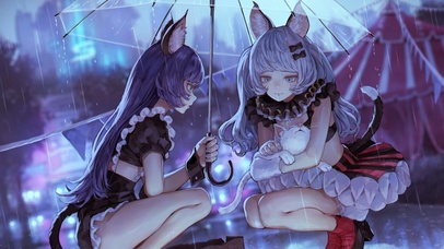 4K雨中可爱女仆动漫猫耳娘