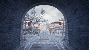 雪中城门街景