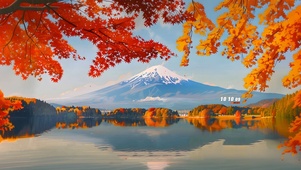 雪山下的湖水