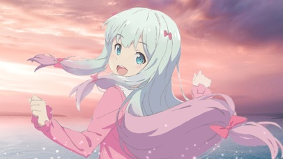 粉色天空下的女孩