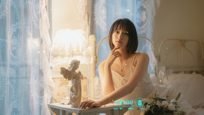 清纯性感短发美女【含音乐】