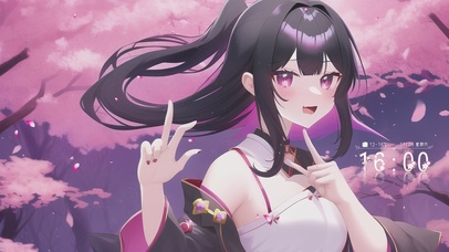 唯美樱花飘荡少女