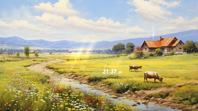 油画质感 牧野草原