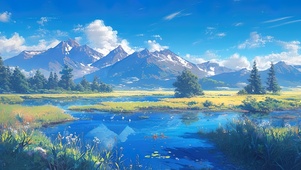 清新治愈高山湿地