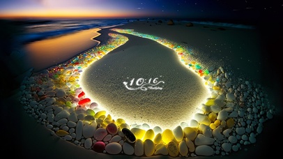 唯美爱情发光海滩