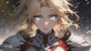 雪中骑士女孩