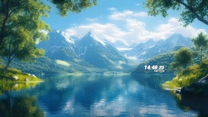 护眼山间湖畔