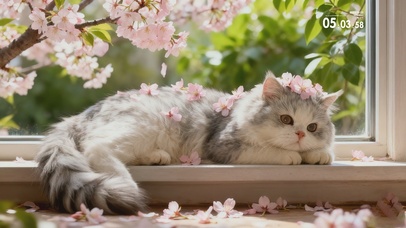 樱花树下的猫