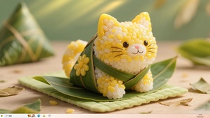 花猫糯米粽，端午安康