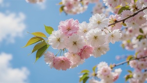 浪漫春空樱枝入画