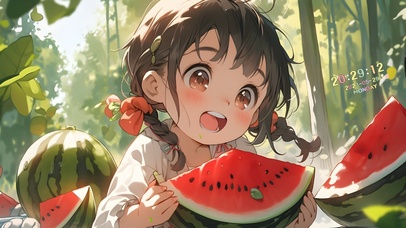 可爱的吃瓜小妹