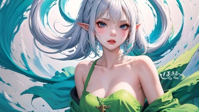 4k白发精灵女孩