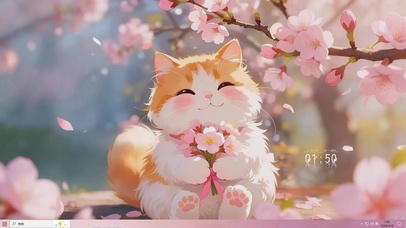 樱花树下猫