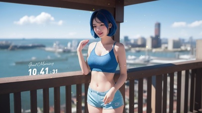 海边休闲女孩
