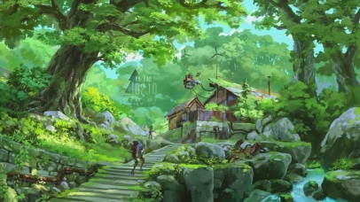 4K绿色护眼机甲动漫森林