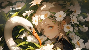 可爱天鹅少女