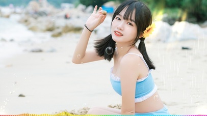 沙滩上的女朋友