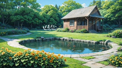 4K唯美治愈花园小屋