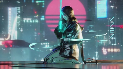 0207-赛博朋克女武士