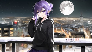 月色下女孩