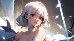 无垢的白发少女