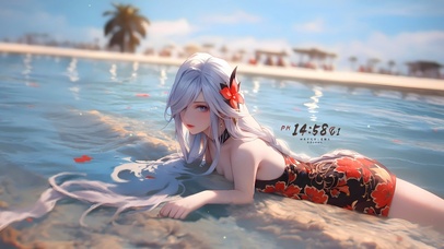 纯欲旗袍水中美女