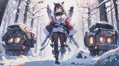 雪中森林少女