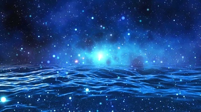 浪漫星空大海夜景背景视频