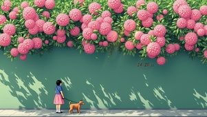 院墙上的鲜花