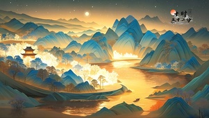鎏金归雁晚舟千山渡