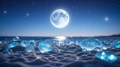 唯美月下海滩