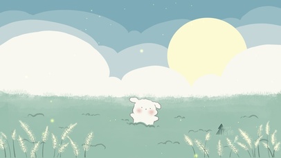 月下狗尾巴草丛里的小白