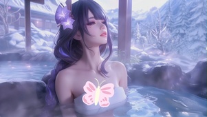 泡温泉女孩