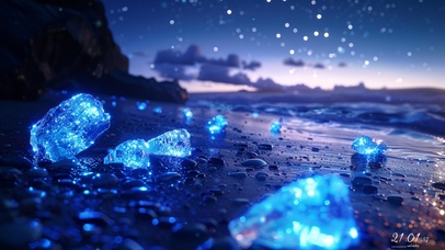 唯美 海边 夜晚 