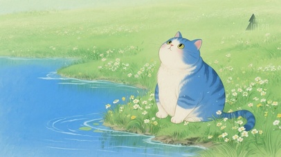 塘边蓝猫