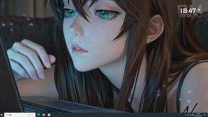 知性少女的凝视屏幕