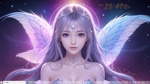 4k纯欲七彩翅膀美少女