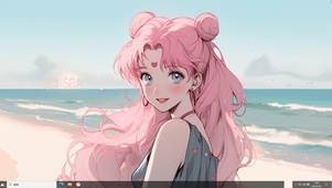 4k夏日粉发少女.水冰月