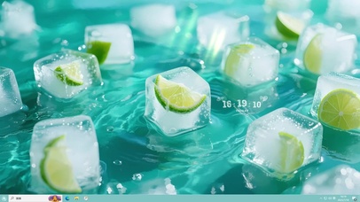 清凉冰爽青柠护眼桌面