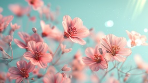 4K 朝阳花朵 粉色心情