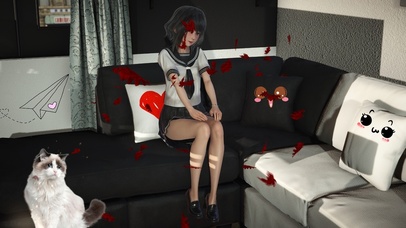 坐在沙发上的女孩