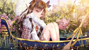 游湖少女