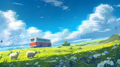 4K美丽的春天草原