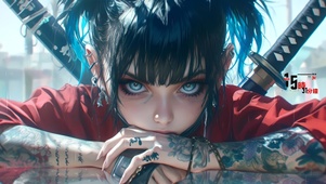 双马尾武士少女