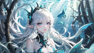 唯美海中少女
